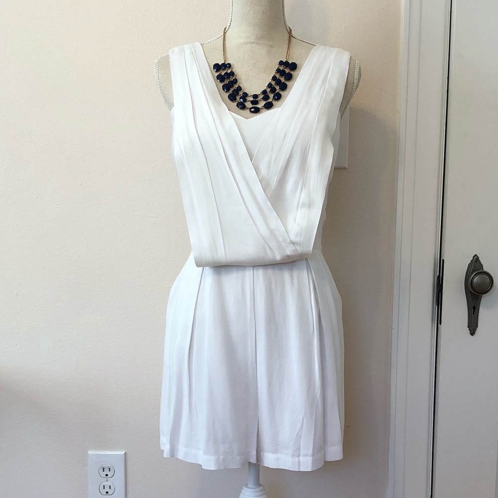 BCBGeneration White Romper with Pockets